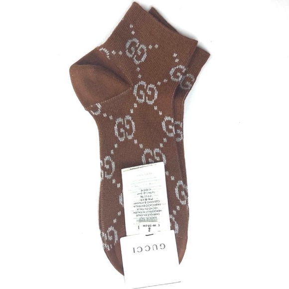 Gucci #631451 GG Glitter Ankle Socks, Size Small - Picture 2 of 6